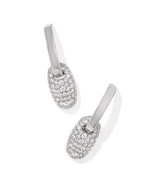 Bailey Pave Huggie Earring - Silver