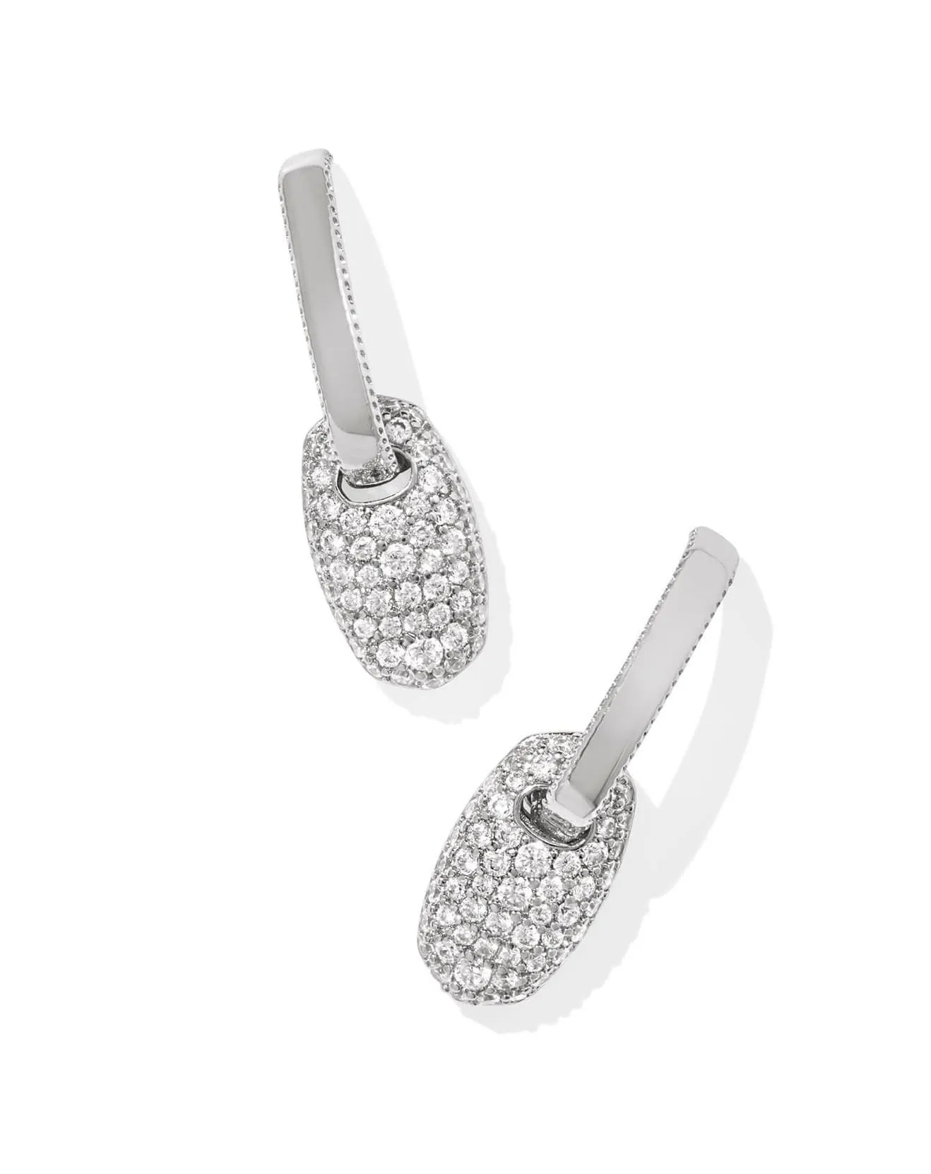 Bailey Pave Huggie Earring - Silver