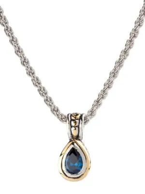 Beijos Collection - 9x6mm CZ Pear Bezel Set Pendant Necklace