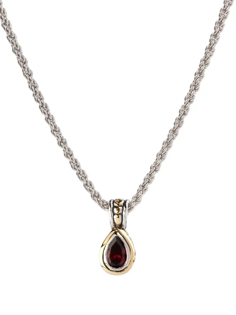 Beijos Collection - 9x6mm CZ Pear Bezel Set Pendant Necklace