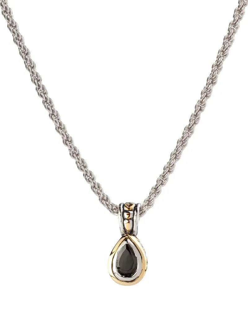 Beijos Collection - 9x6mm CZ Pear Bezel Set Pendant Necklace