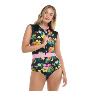 BODY GLOVE TROPICAL ISLAND TANK ONE-PIECE BLACK