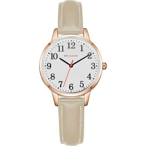 BRIGADA Women's Watch Elegant Watch for Women Leather Band Ladies Watch for Women Waterproof