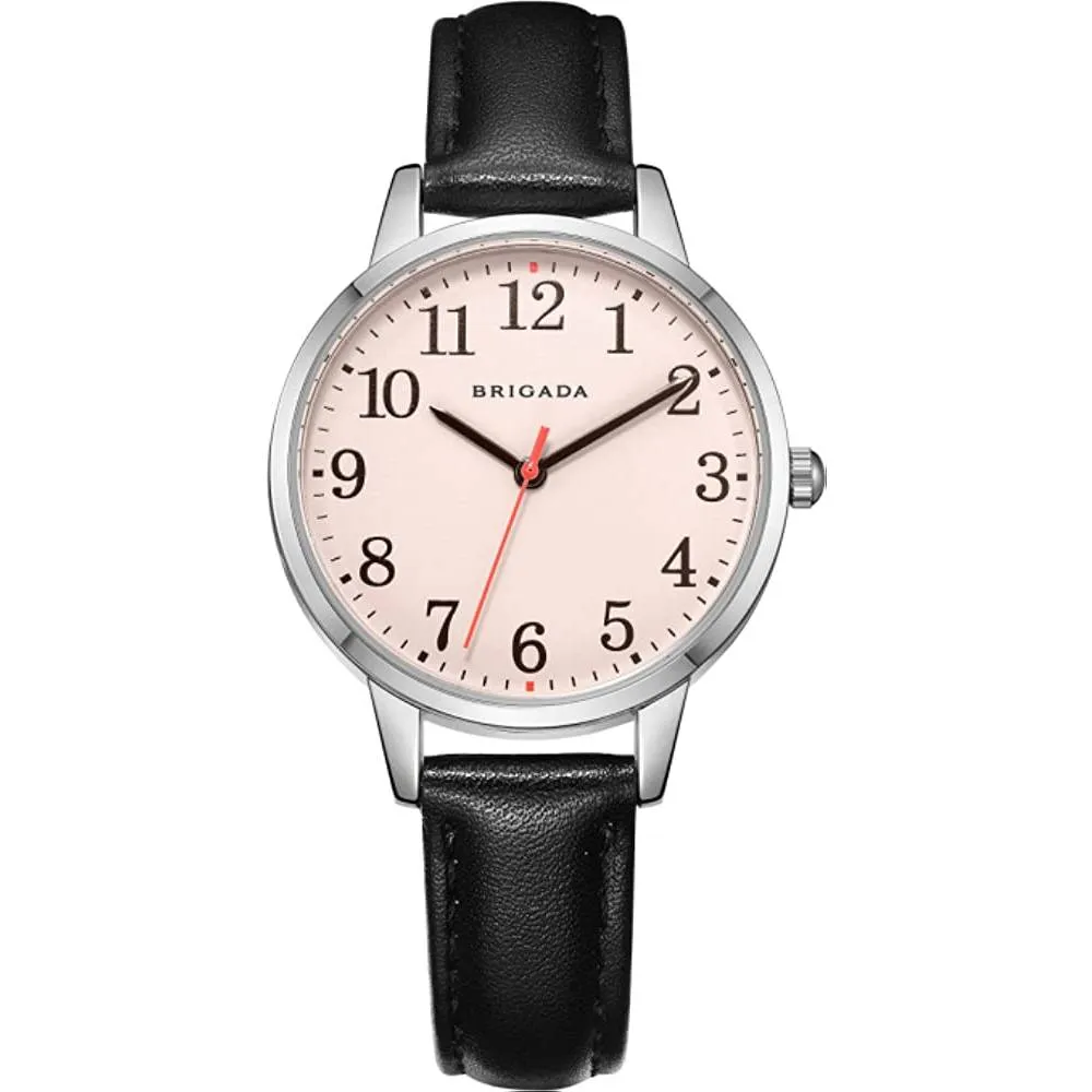 BRIGADA Women's Watch Elegant Watch for Women Leather Band Ladies Watch for Women Waterproof