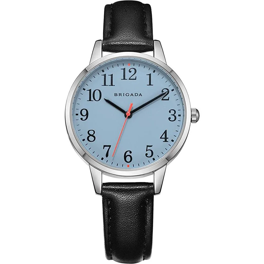 BRIGADA Women's Watch Elegant Watch for Women Leather Band Ladies Watch for Women Waterproof