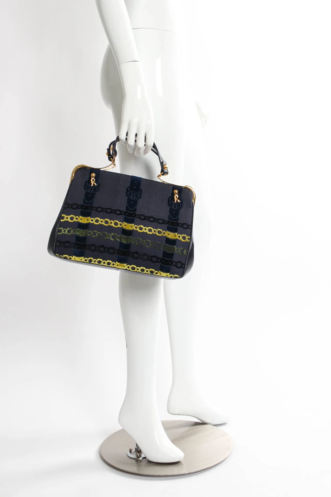 Caravel Velvet Chain Motif Bag