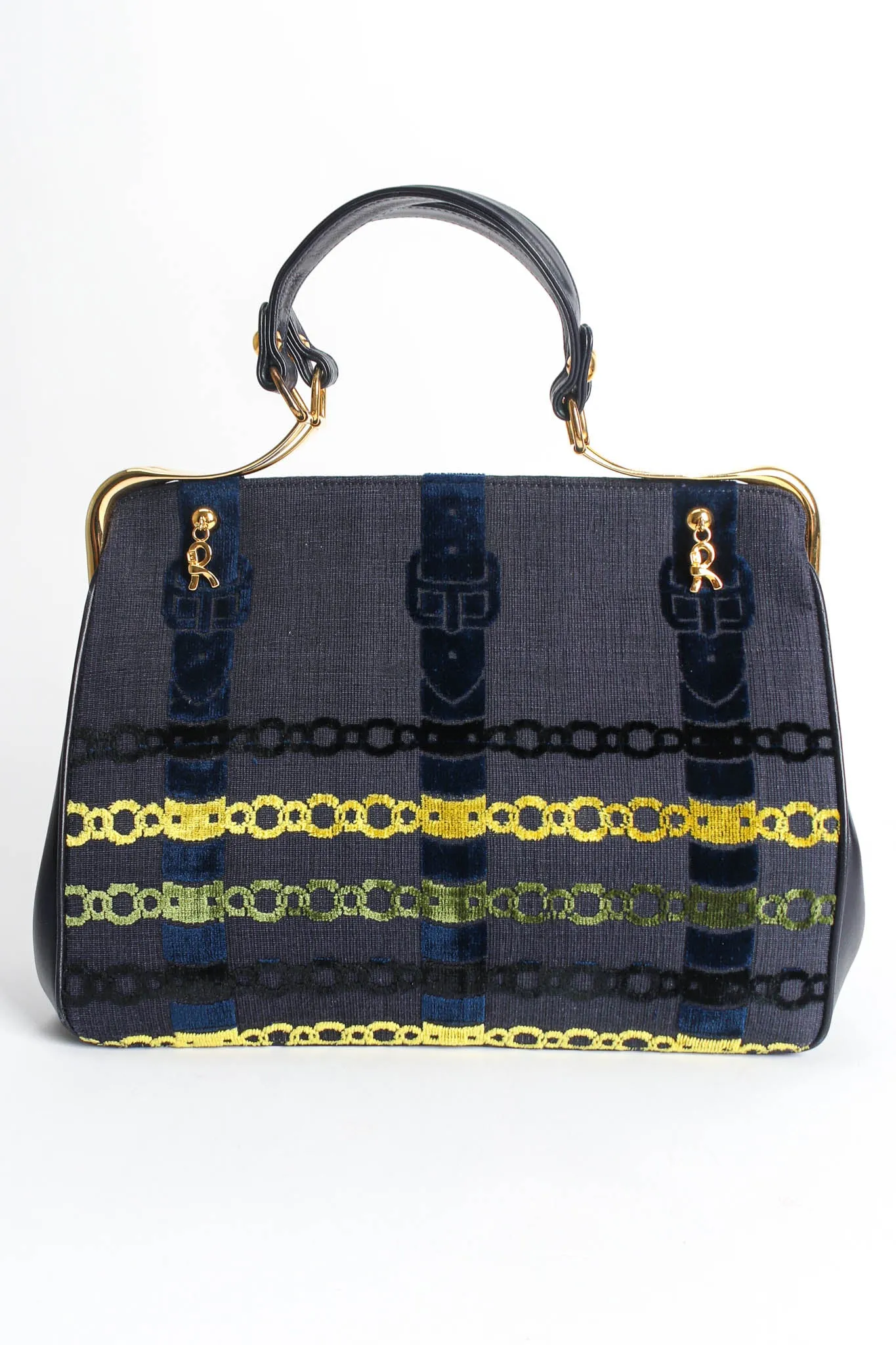 Caravel Velvet Chain Motif Bag