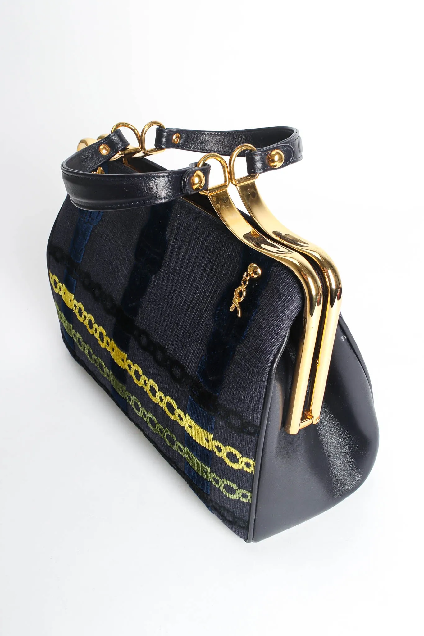 Caravel Velvet Chain Motif Bag