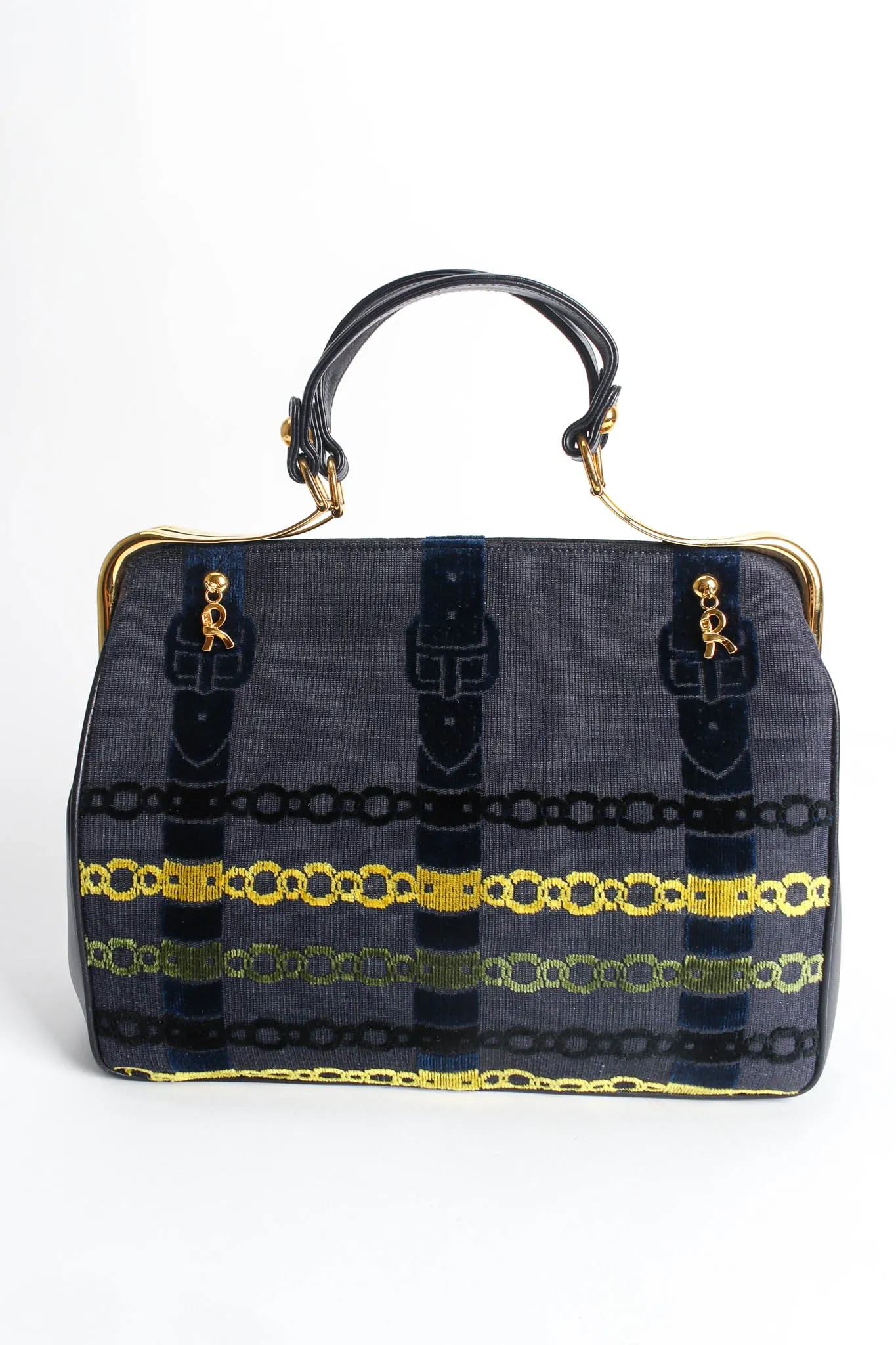 Caravel Velvet Chain Motif Bag