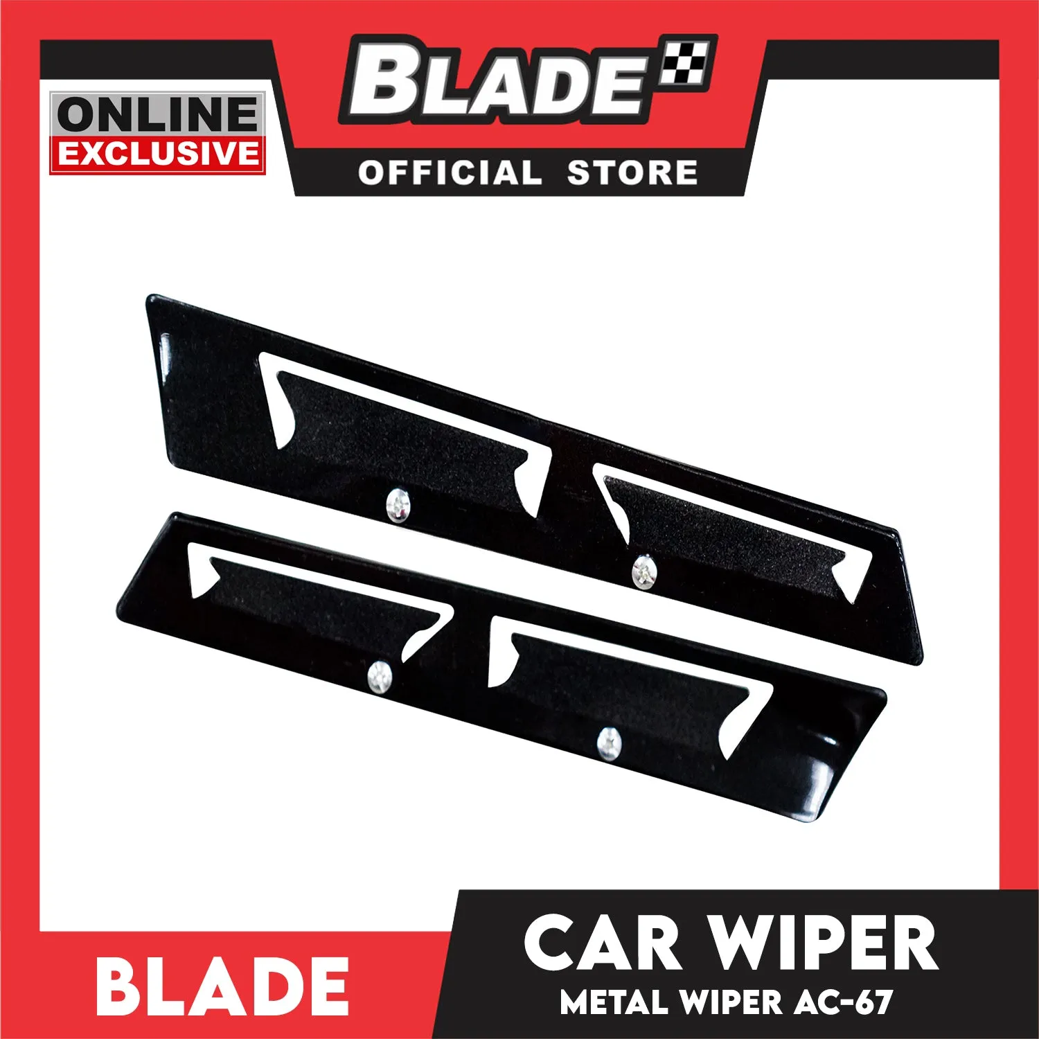 CARFU Metal Stainless Wiper Blade Black AC-67 10 inches