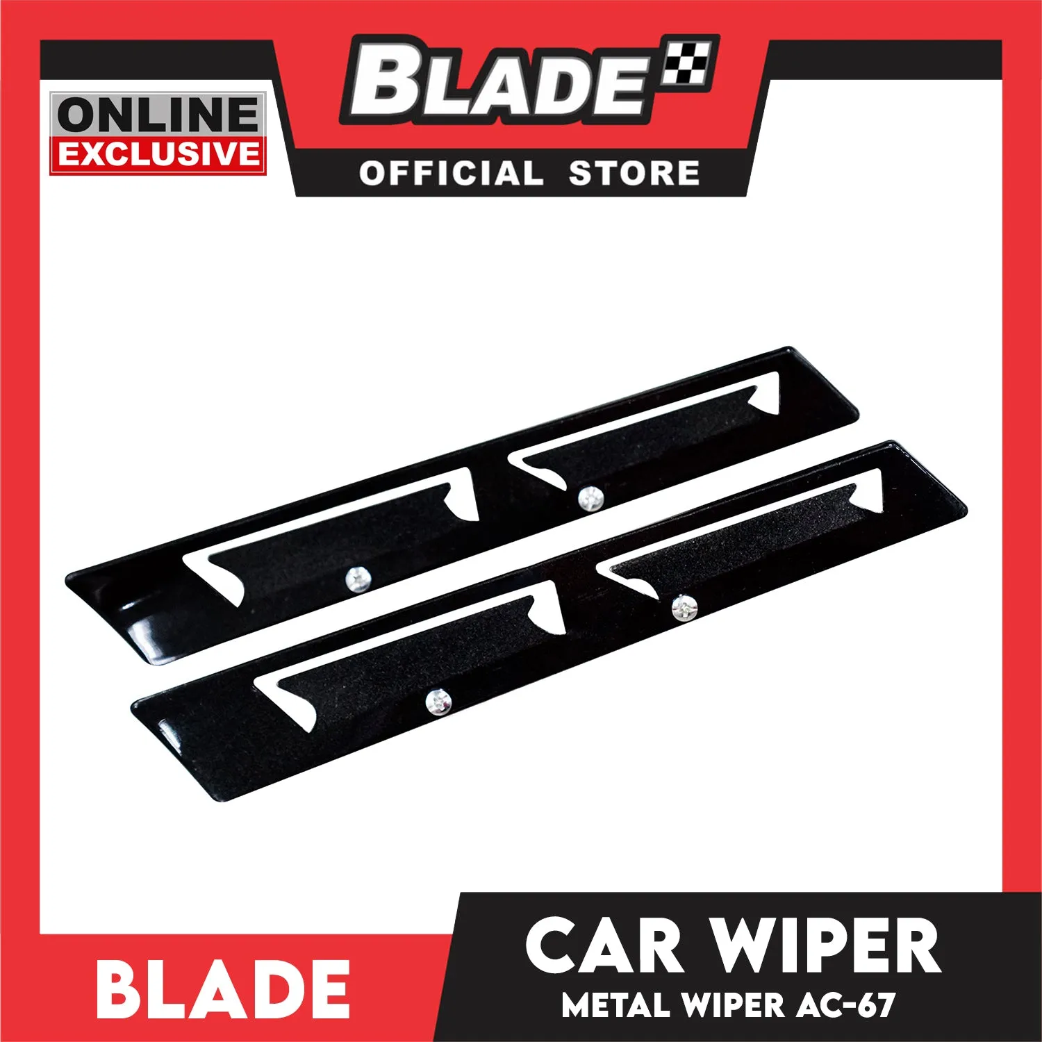 CARFU Metal Stainless Wiper Blade Black AC-67 10 inches