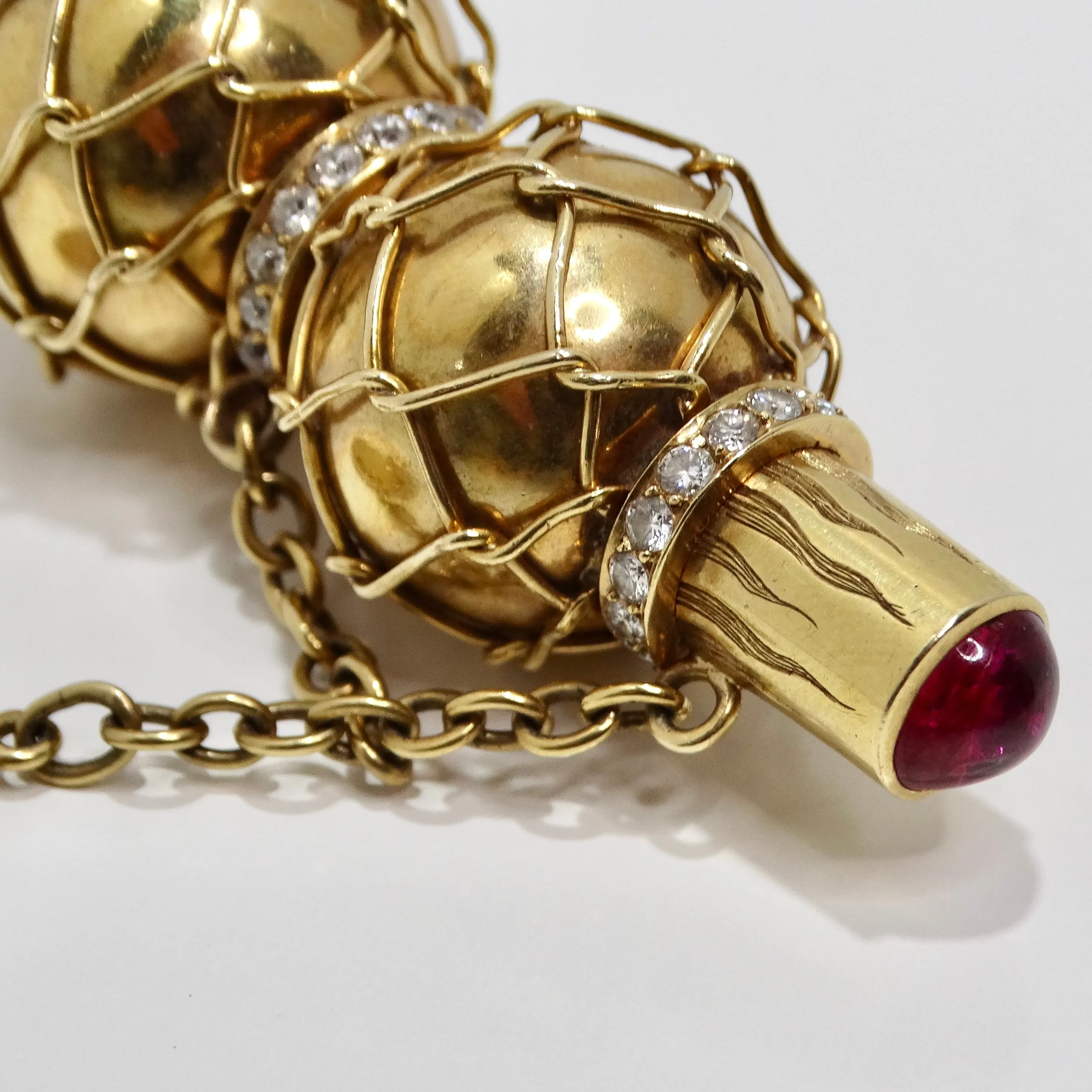 Cartier 24K Gold Diamond 1940s Perfume Bottle