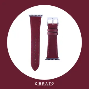 Classic Maroon Leather Apple Watch Band 42mm - 44mm