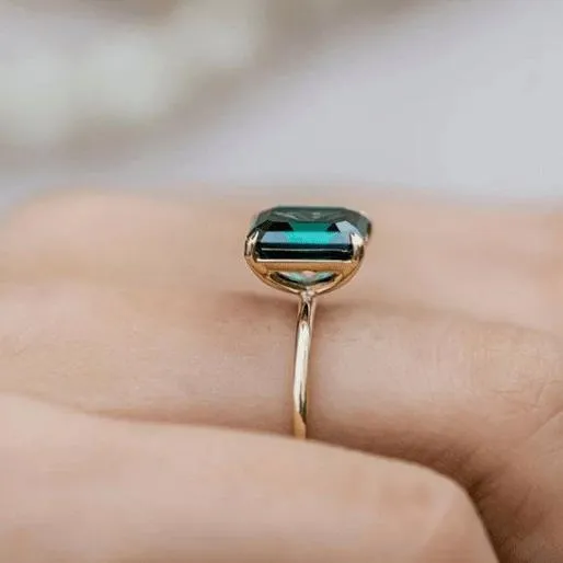 Classic Yellow Gold Emerald Cut Engagement Ring
