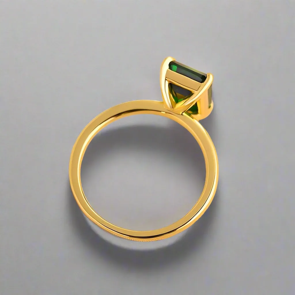 Classic Yellow Gold Emerald Cut Engagement Ring