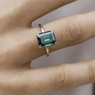Classic Yellow Gold Emerald Cut Engagement Ring