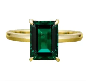 Classic Yellow Gold Emerald Cut Engagement Ring