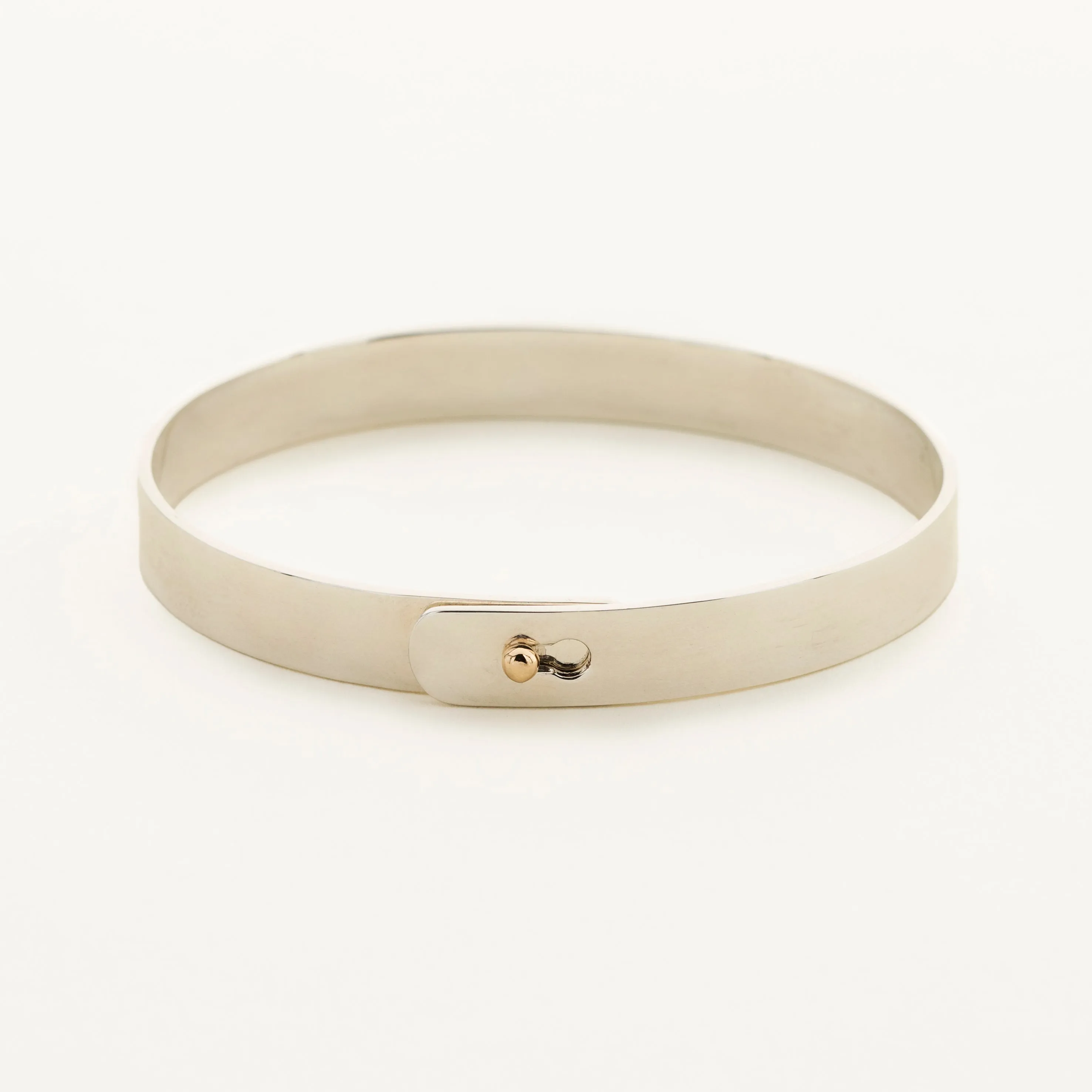 CLICK BRACELET - silver with 18K gold ball clasp