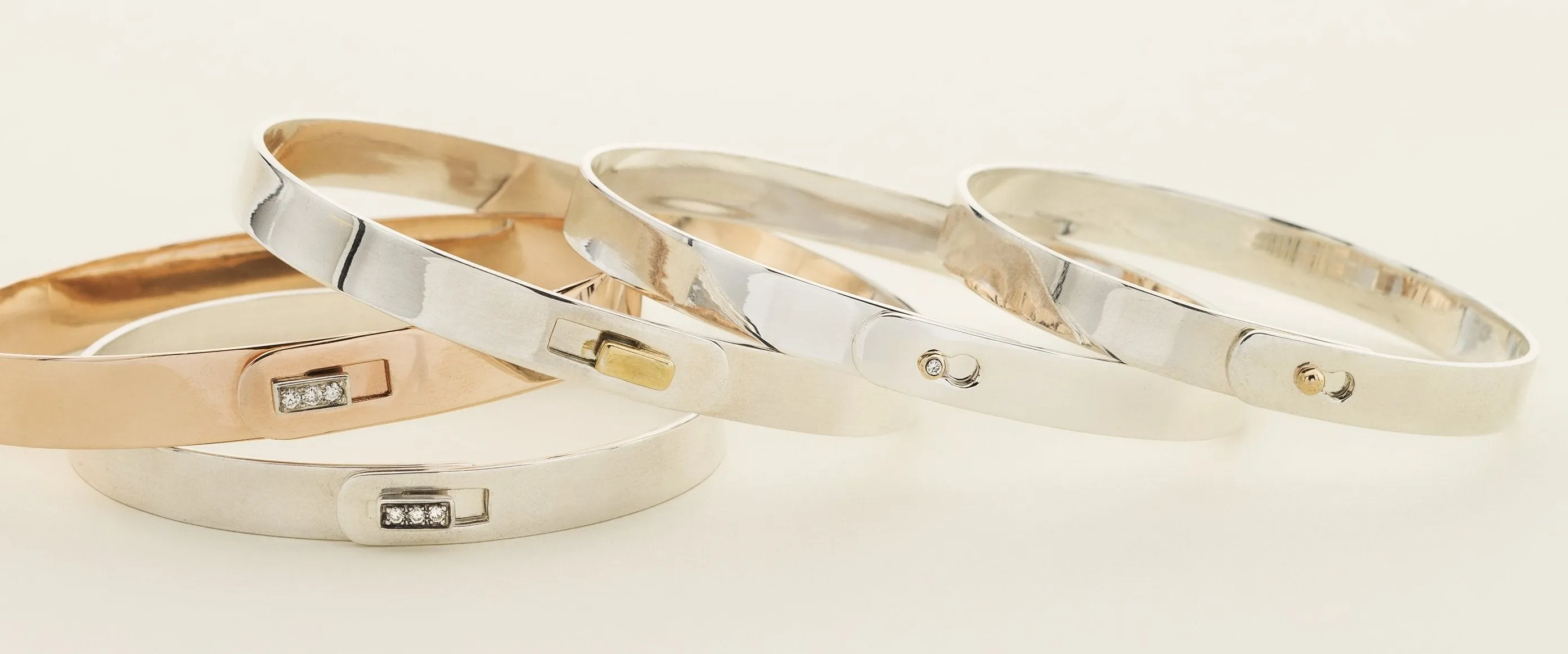 CLICK BRACELET - silver with rectangular clasp