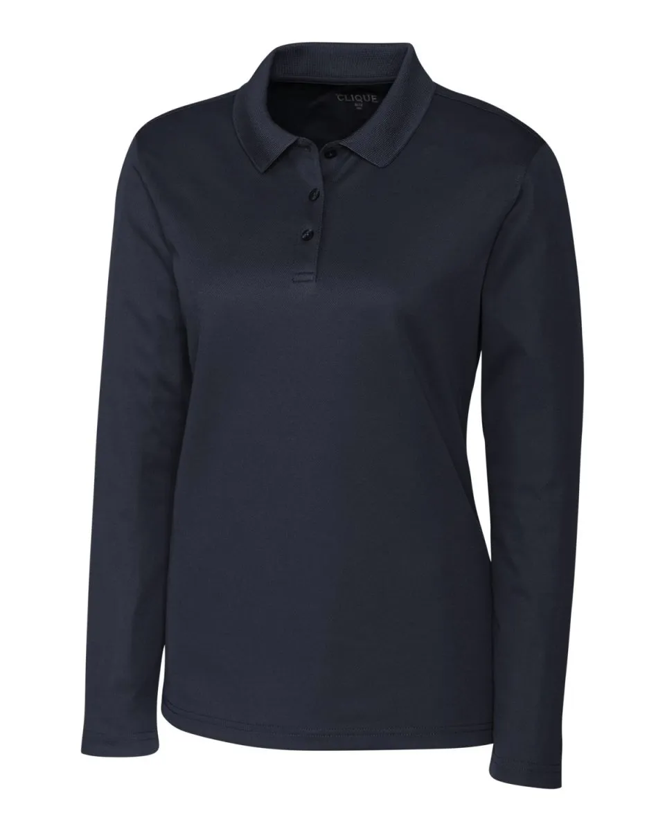 Clique Womens Spin Eco Performance Pique Long Sleeve Polo
