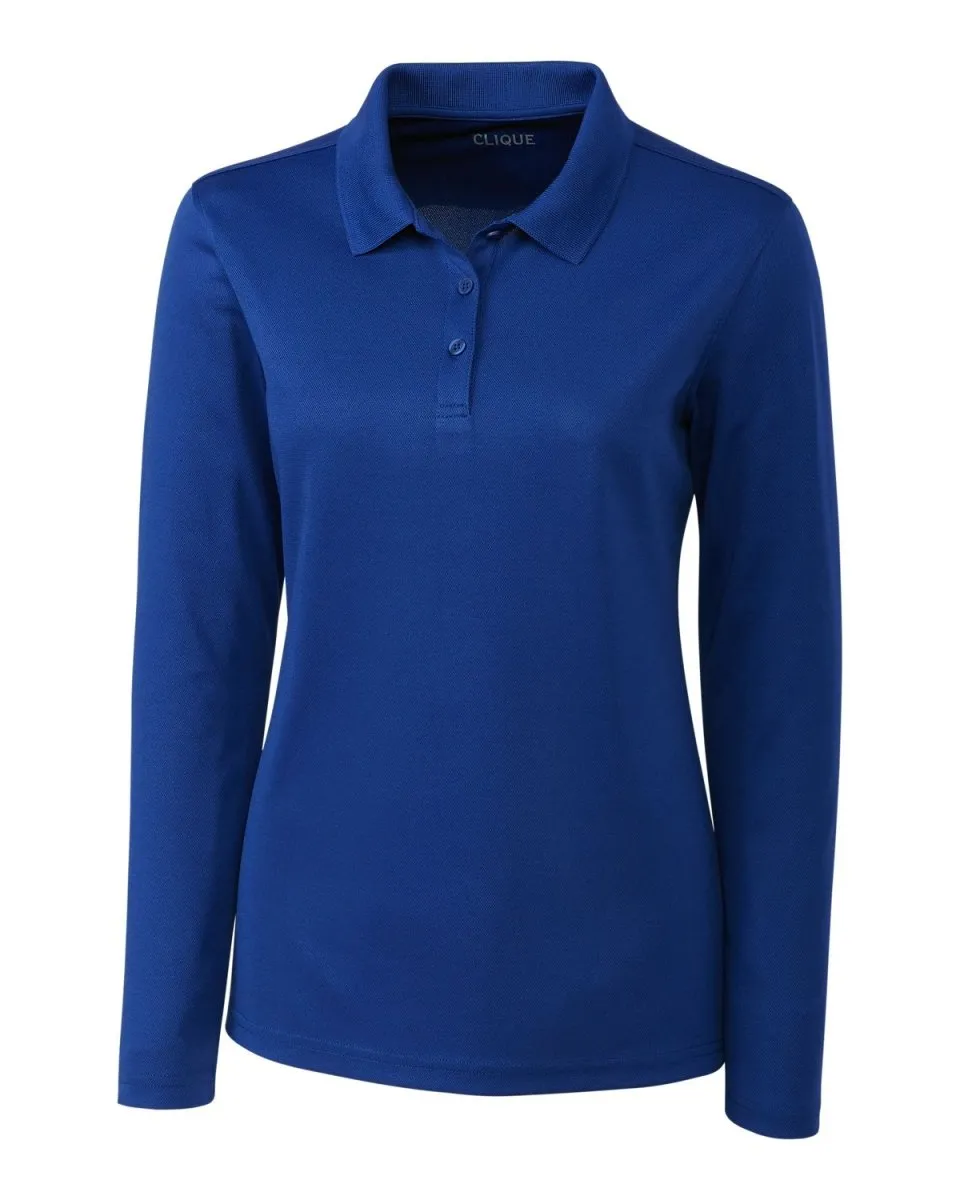 Clique Womens Spin Eco Performance Pique Long Sleeve Polo