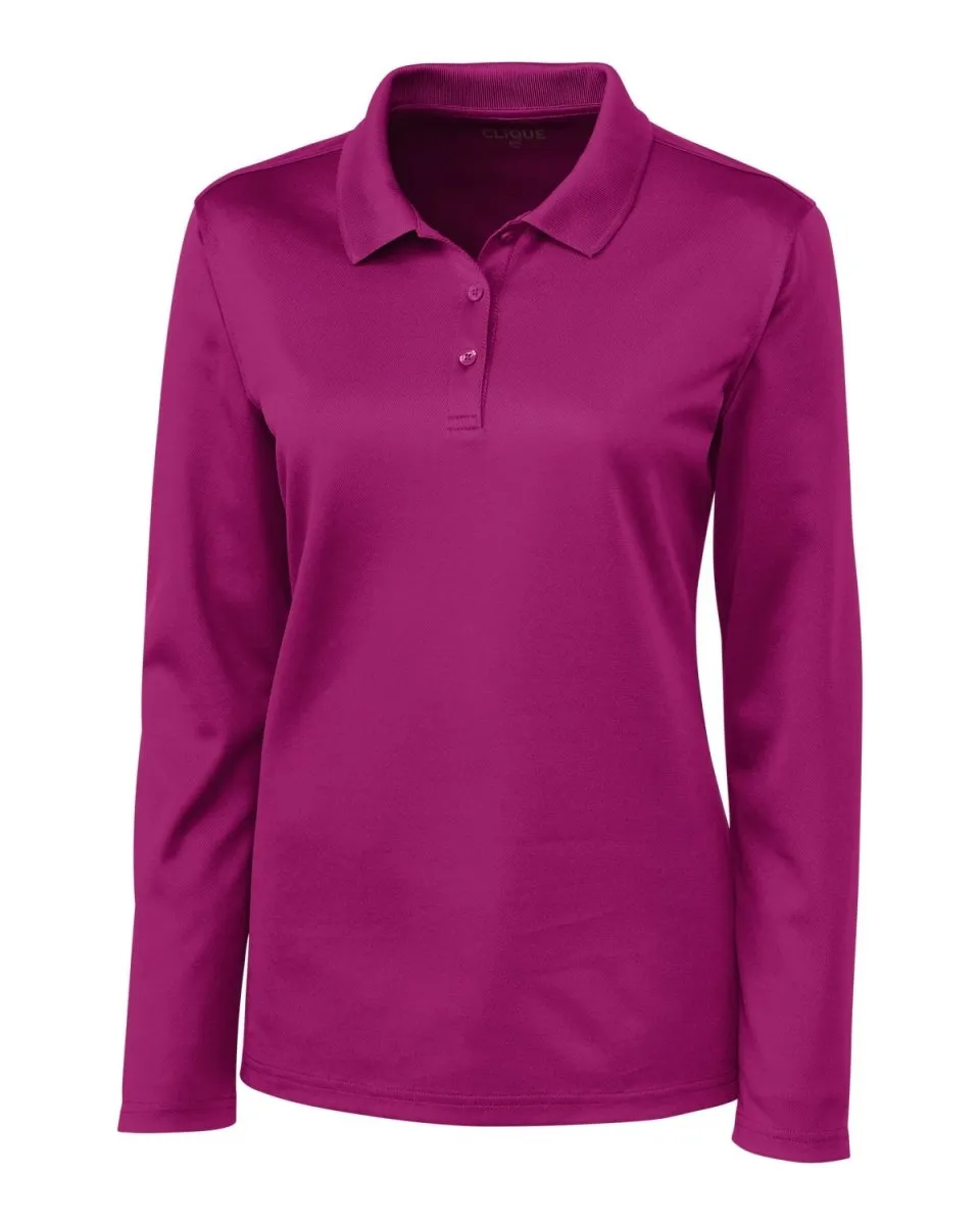 Clique Womens Spin Eco Performance Pique Long Sleeve Polo