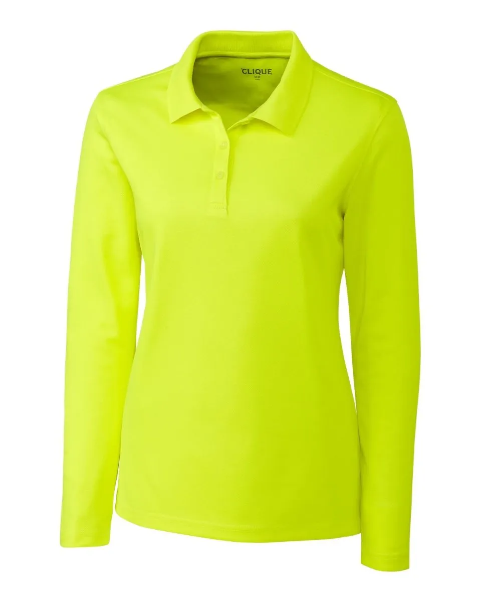 Clique Womens Spin Eco Performance Pique Long Sleeve Polo