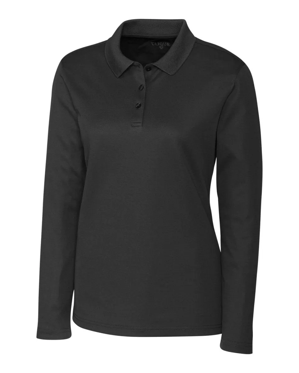 Clique Womens Spin Eco Performance Pique Long Sleeve Polo