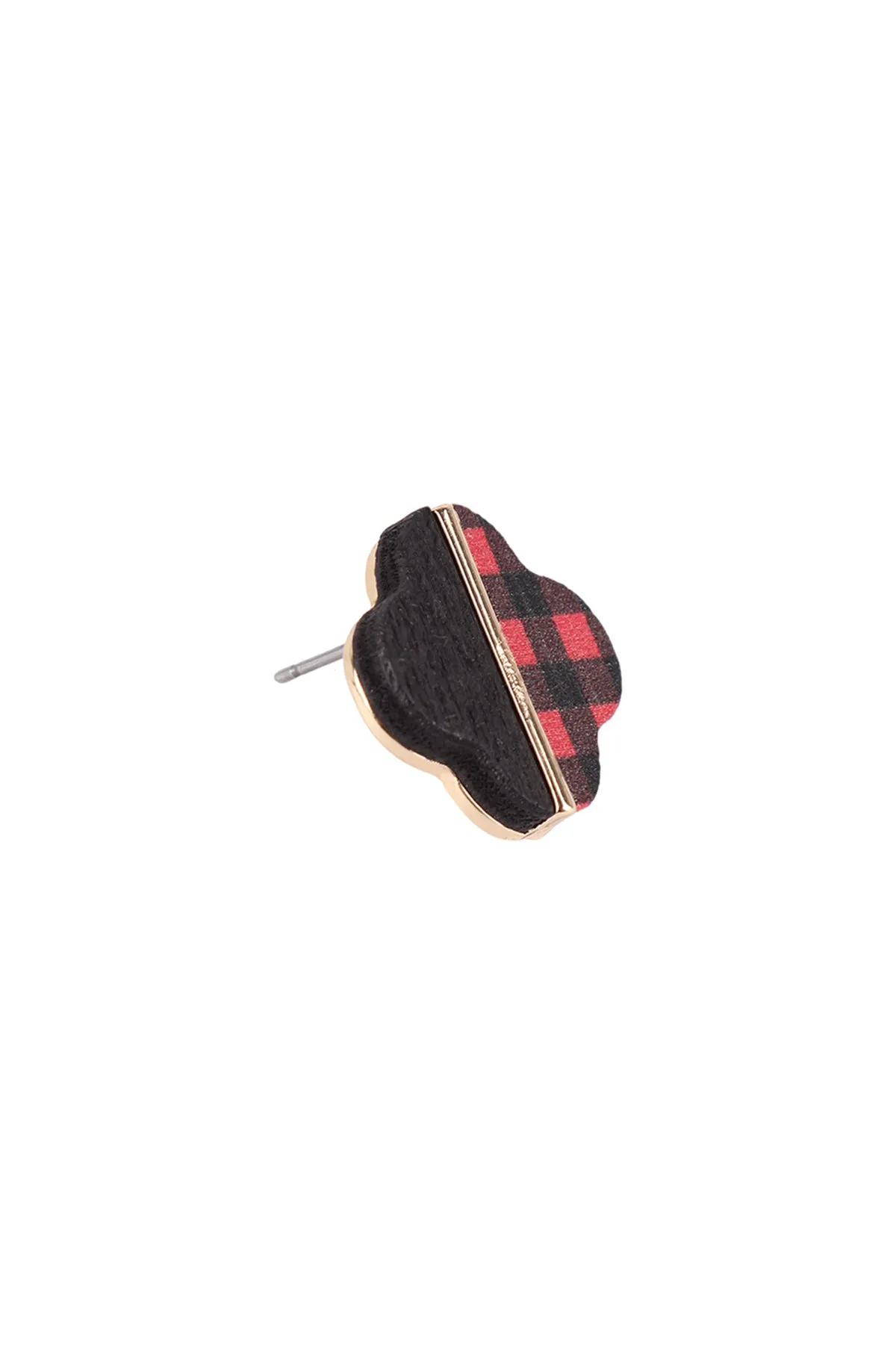 CLOVER WOOD CAMO TWO TONE STUD EARRINGS