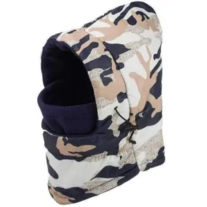 Cold Wind Protection Army Camouflage Print Face Mask Hat - Off-white
