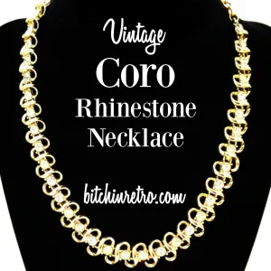 Coro Vintage Rhinestone Necklace  Beautiful Bridal Piece  Loads of Fire and Ice