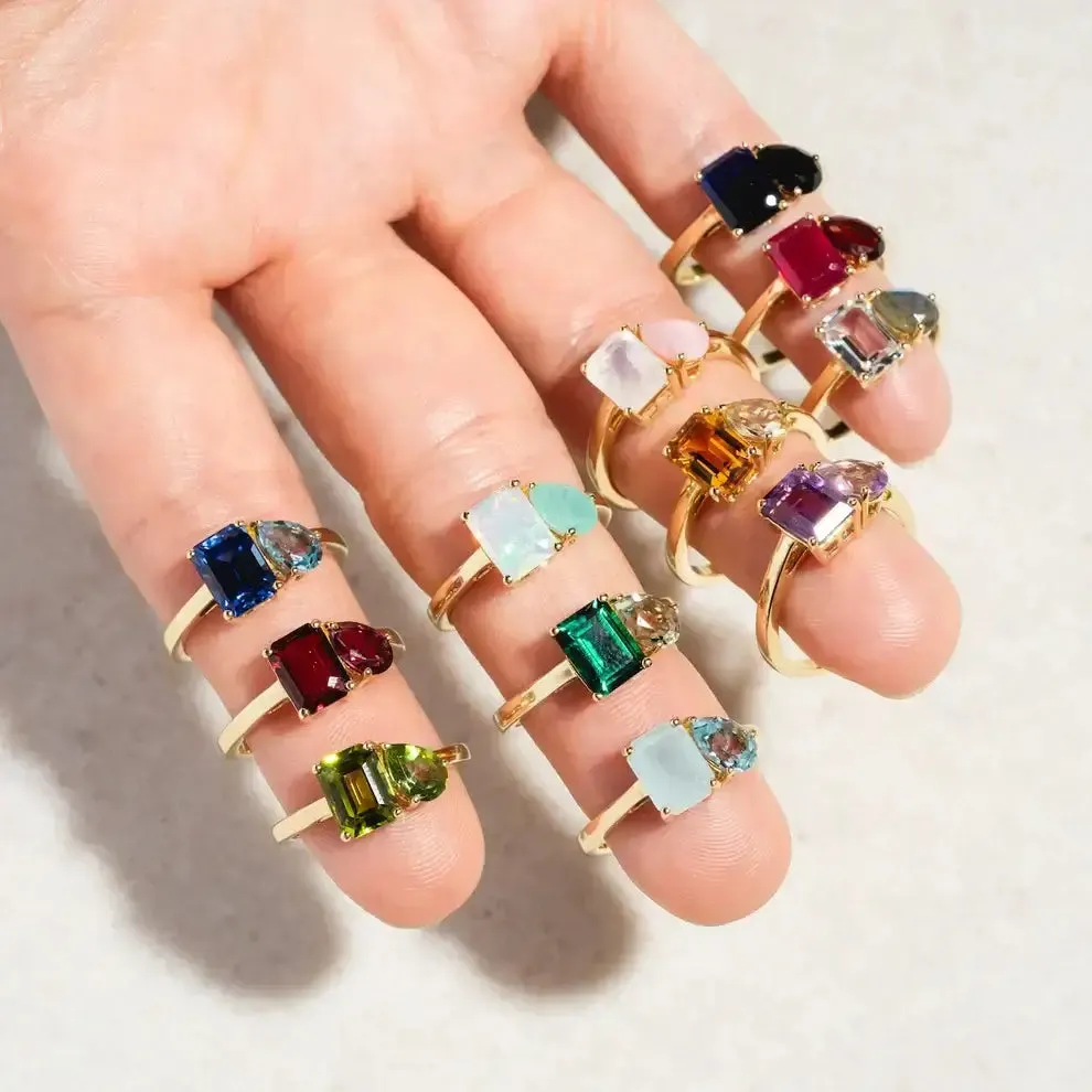 Custom Toi et Moi Birthstone Ring