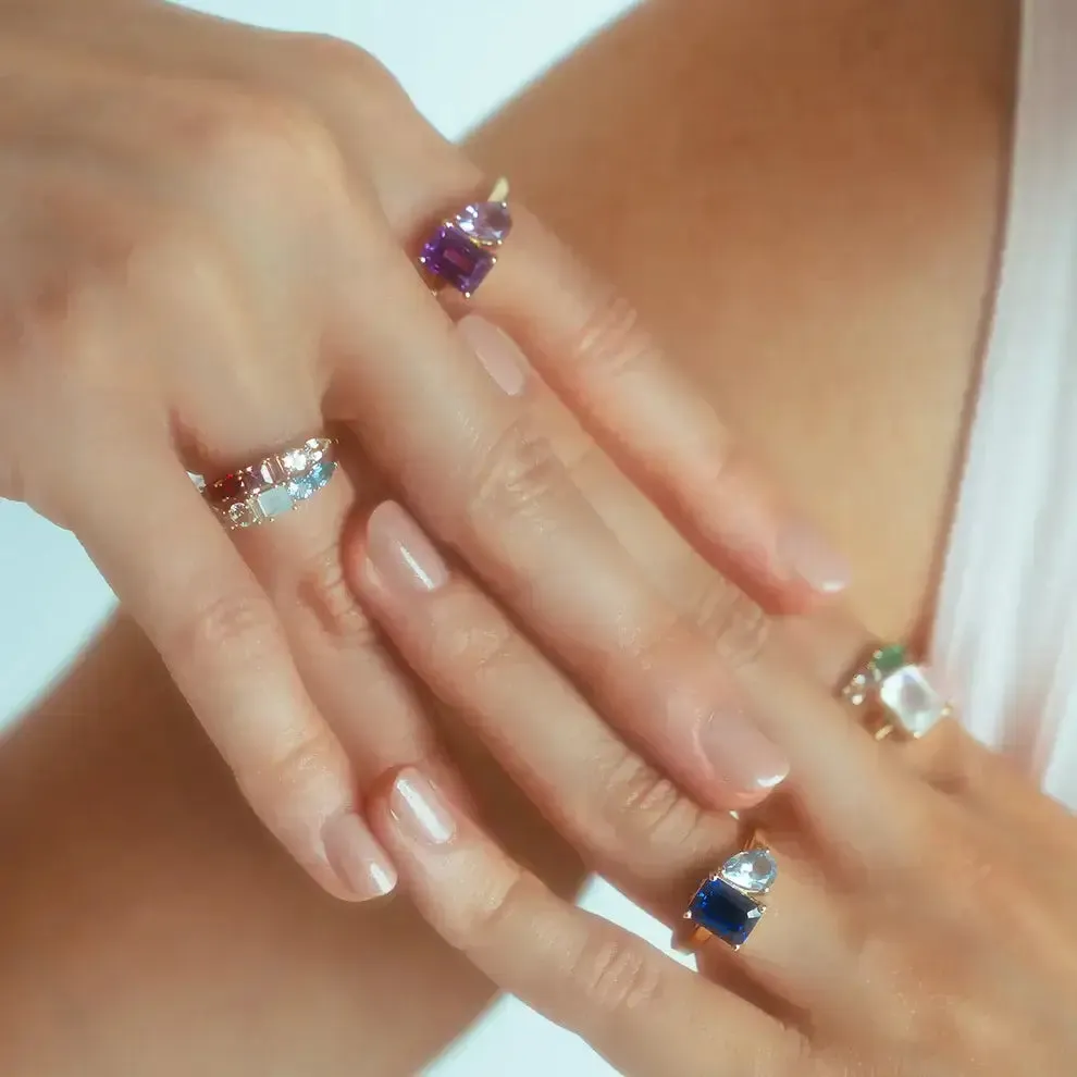 Custom Toi et Moi Birthstone Ring