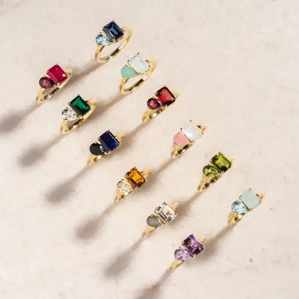 Custom Toi et Moi Birthstone Ring