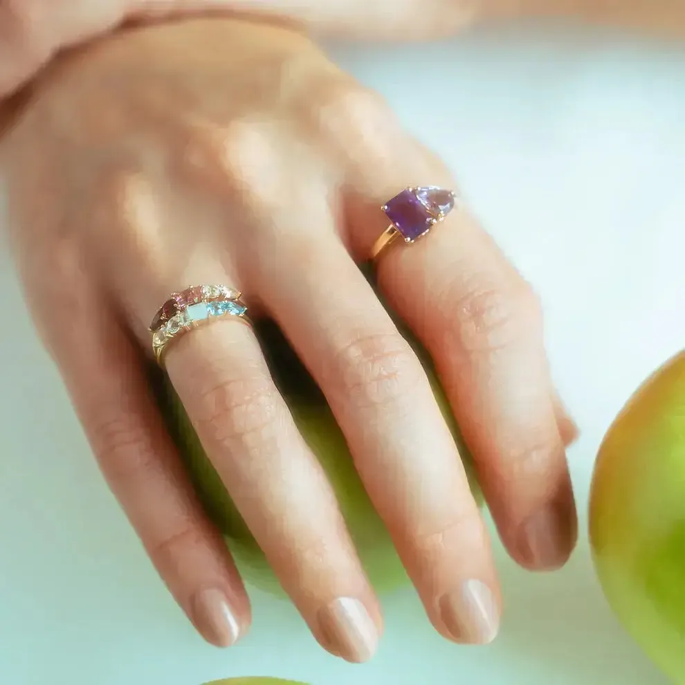 Custom Toi et Moi Birthstone Ring
