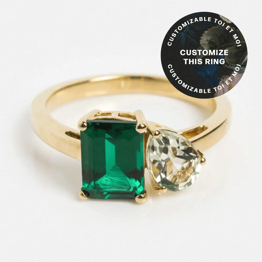 Custom Toi et Moi Birthstone Ring