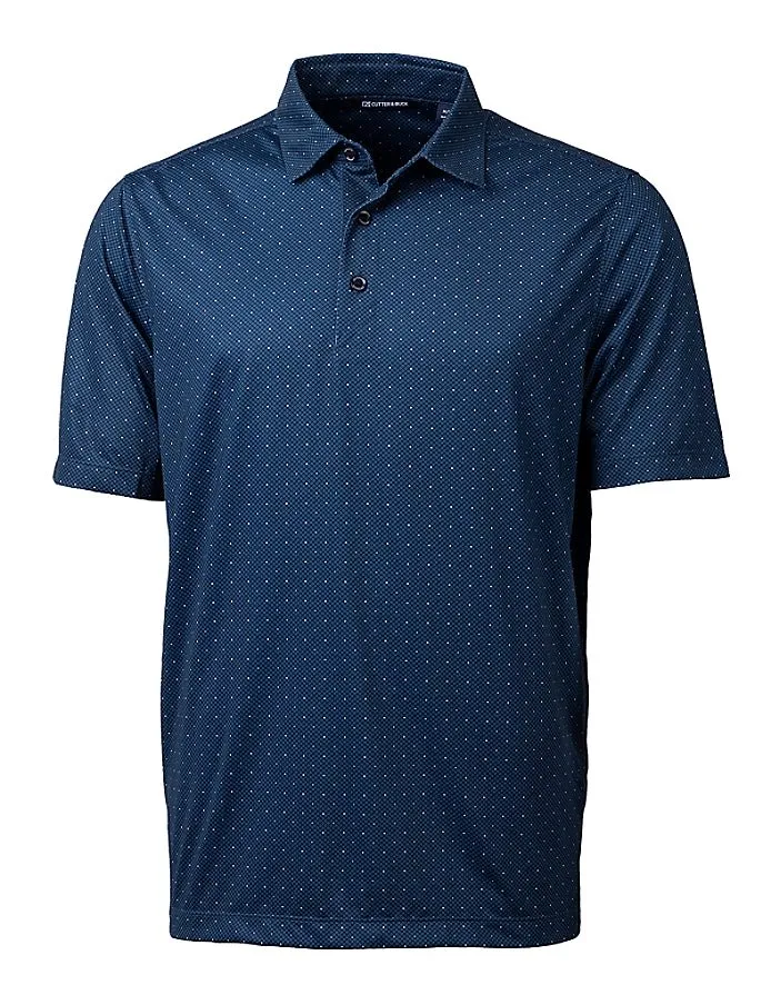 Cutter & Buck Mens Pike Double Dot Print Stretch Polo