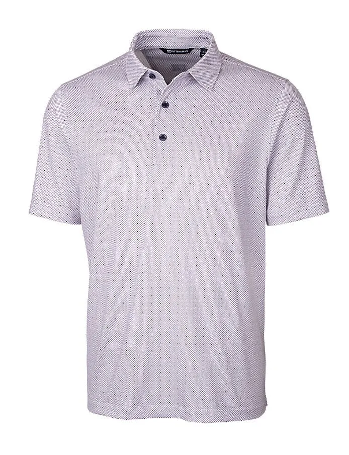 Cutter & Buck Mens Pike Double Dot Print Stretch Polo