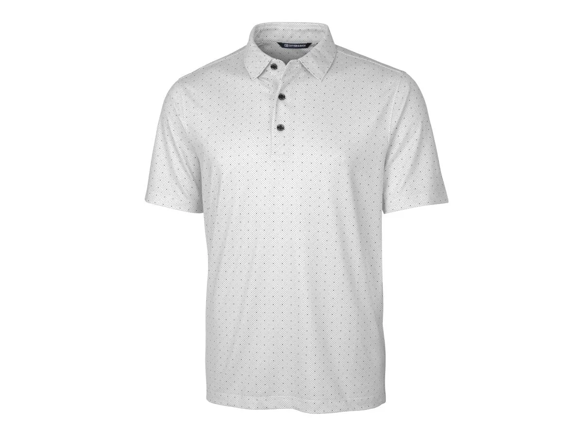 Cutter & Buck Mens Pike Double Dot Print Stretch Polo