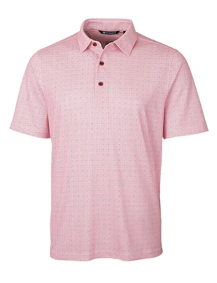 Cutter & Buck Mens Pike Double Dot Print Stretch Polo