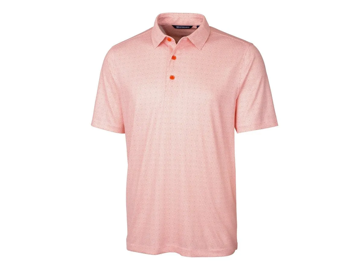 Cutter & Buck Mens Pike Double Dot Print Stretch Polo
