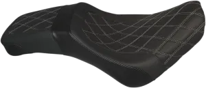 Danny Gray 21-208DIA Weekday 2-Up Seat - Double Diamond Stitch With Charcoal Gray Thread