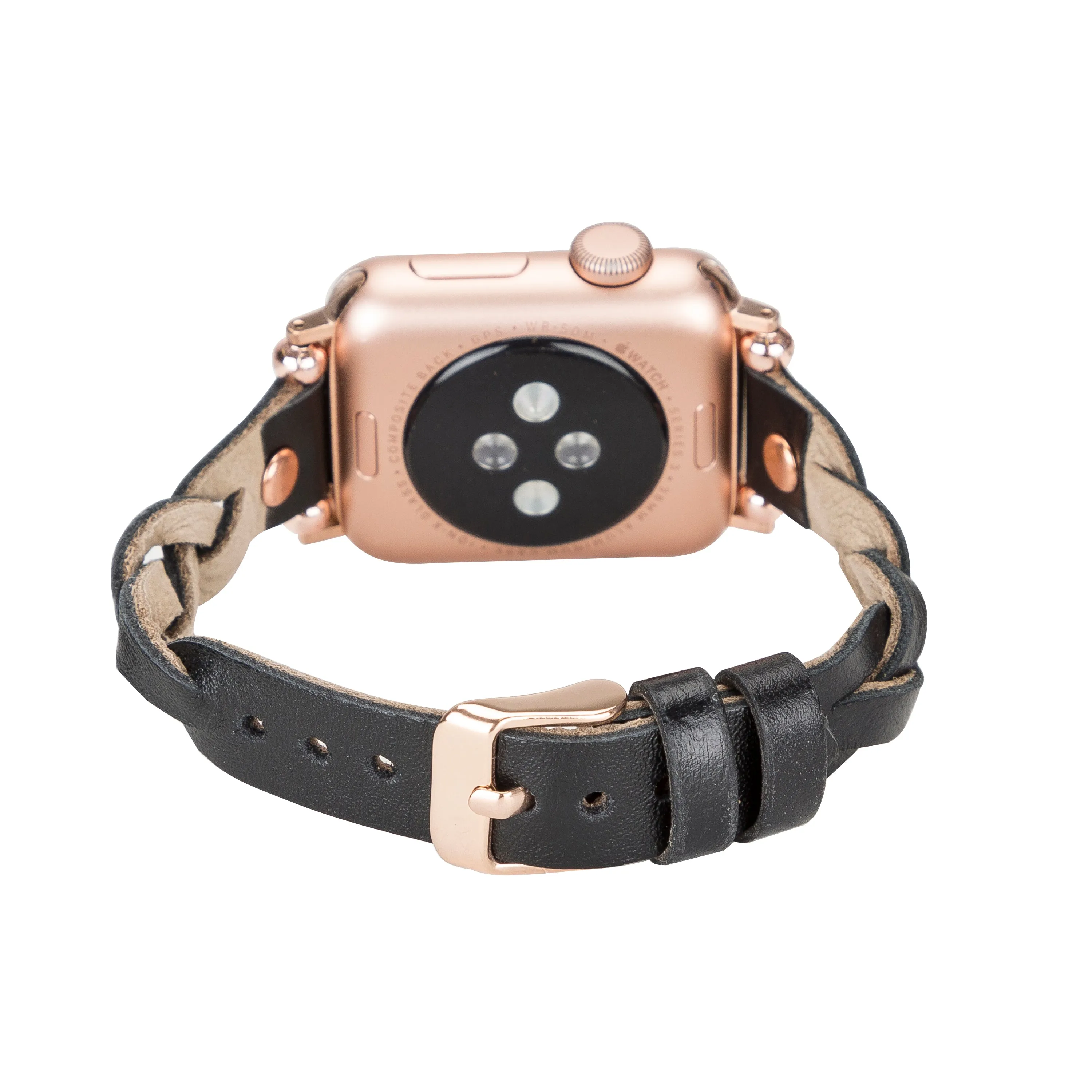 DelfiCase Sheffield Collection Leather Watch Band for Apple Watch & Fitbit / Sense