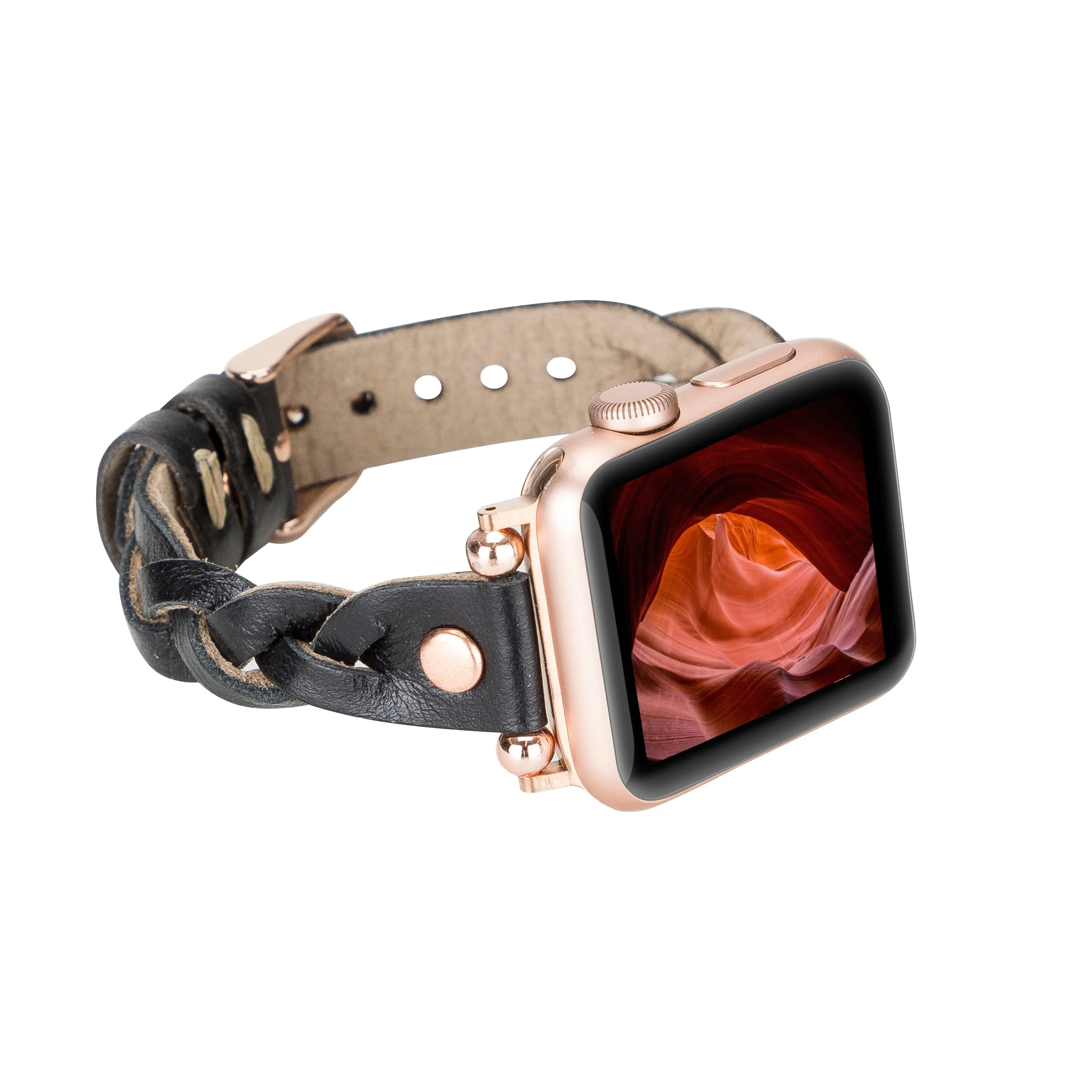 DelfiCase Sheffield Collection Leather Watch Band for Apple Watch & Fitbit / Sense