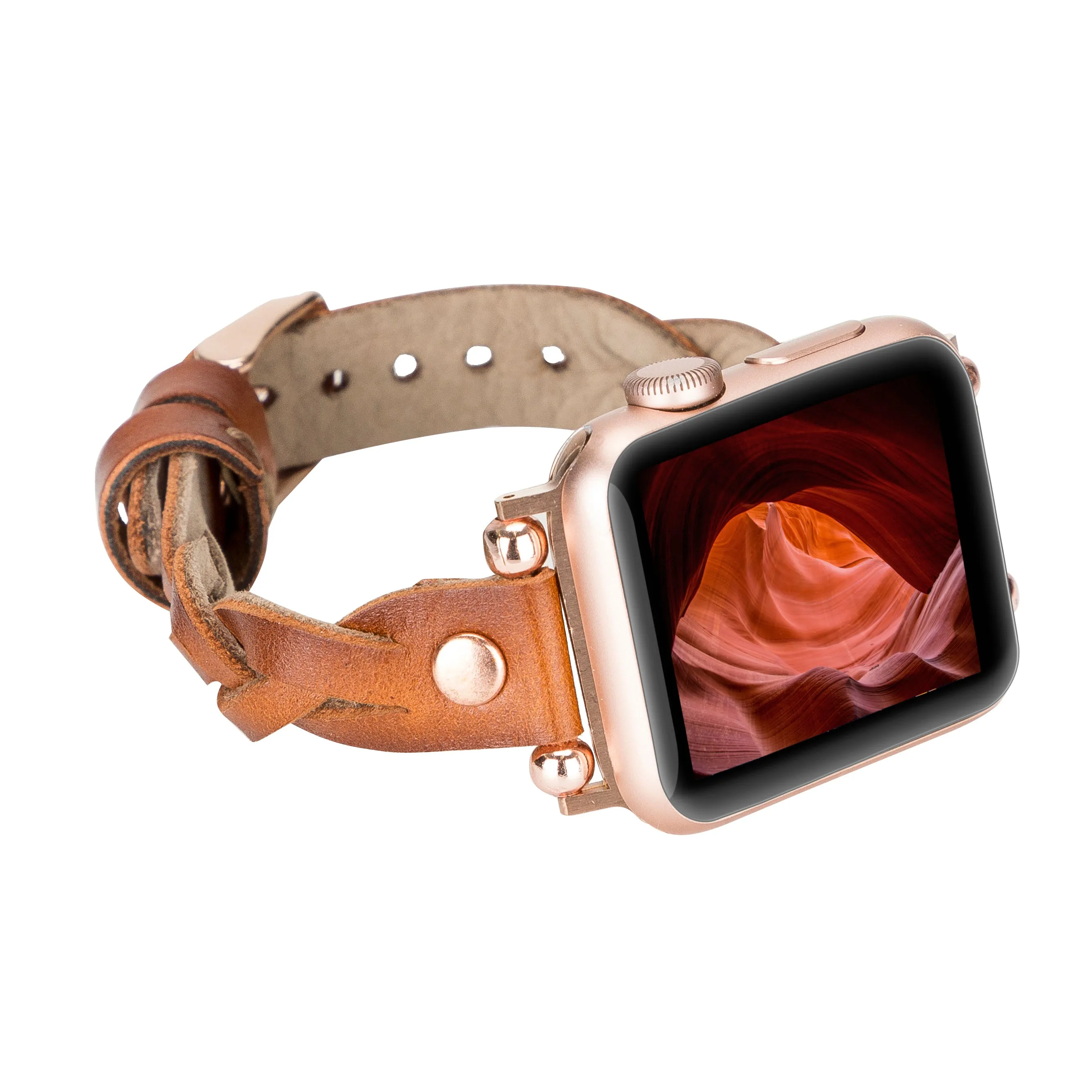 DelfiCase Sheffield Collection Leather Watch Band for Apple Watch & Fitbit / Sense