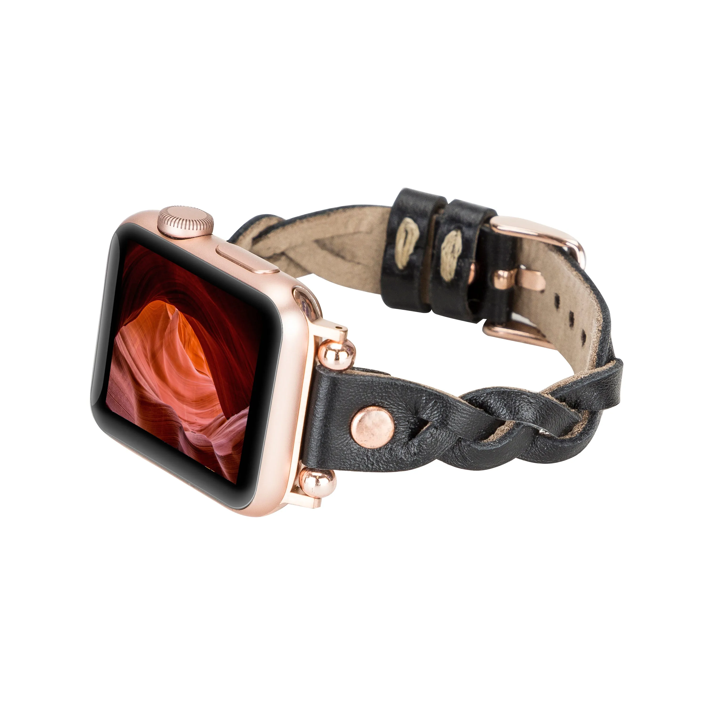 DelfiCase Sheffield Collection Leather Watch Band for Apple Watch & Fitbit / Sense