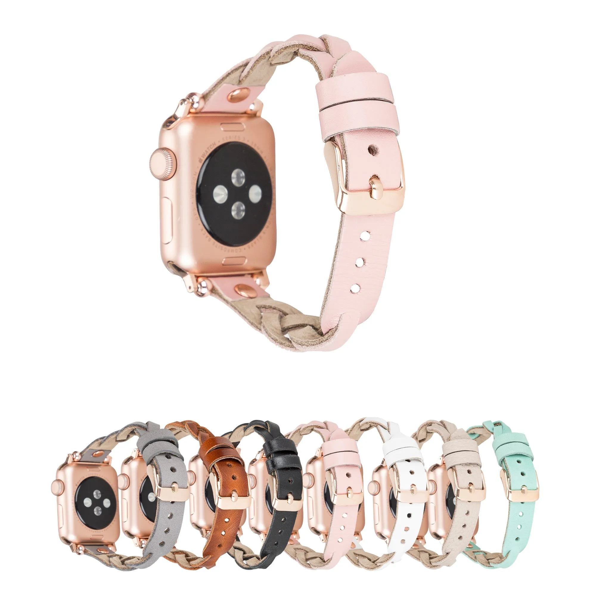 DelfiCase Sheffield Collection Leather Watch Band for Apple Watch & Fitbit / Sense