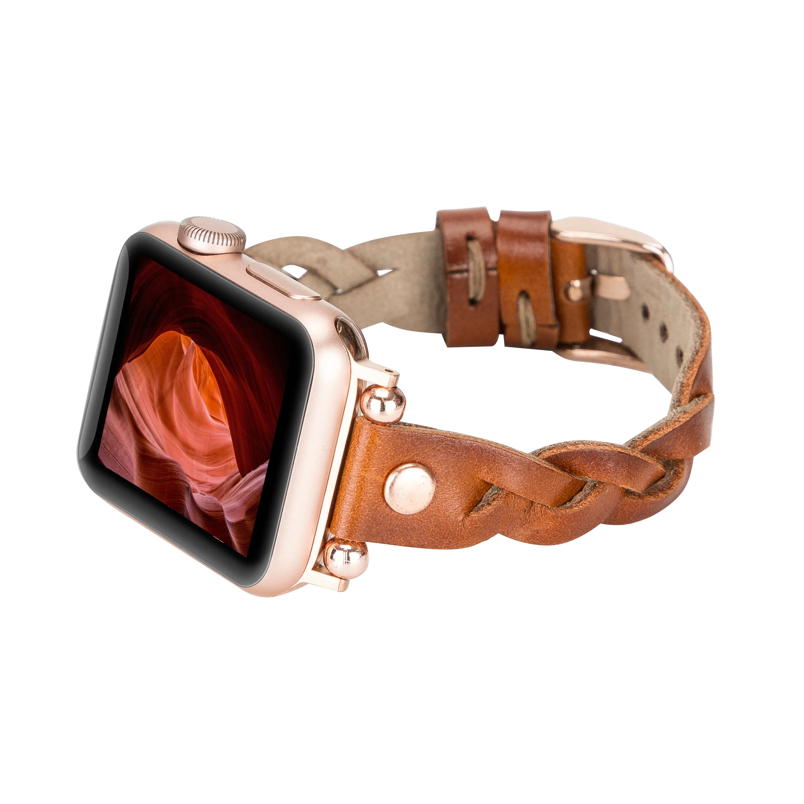 DelfiCase Sheffield Collection Leather Watch Band for Apple Watch & Fitbit / Sense