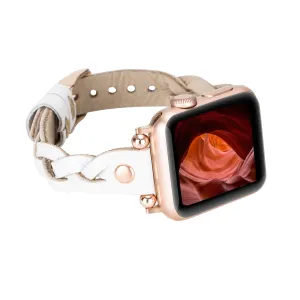 DelfiCase Sheffield Collection Leather Watch Band for Apple Watch & Fitbit / Sense