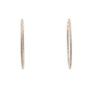 Diamond Oval Hoop Earrings